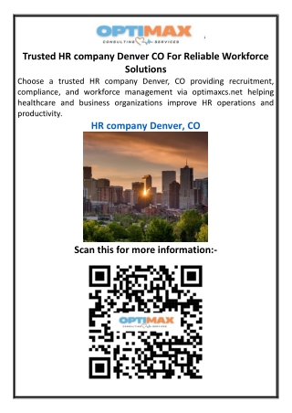 Trusted HR company Denver CO For Reliable Workforce Solutions