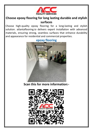 Choose epoxy flooring for long lasting durable and stylish surfaces