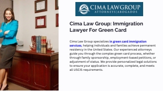 Cima Law Group: Immigration Lawyer For Green Card