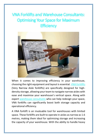 VNA Forklifts and Warehouse Consultants Optimising Your Space for Maximum Efficiency