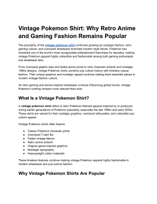 Vintage Pokemon Shirt
