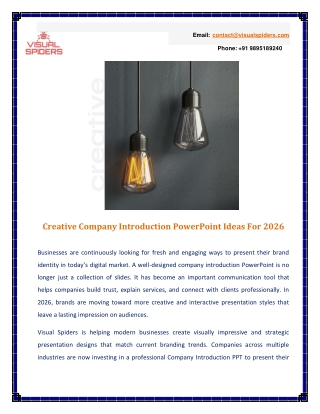 Creative Company Introduction PowerPoint Ideas For 2026