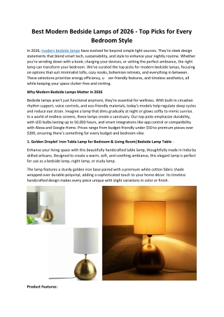Best Modern Bedside Lamps of 2026 – Top Picks for Every Bedroom Style