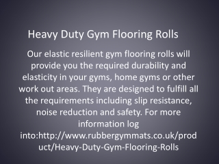 Heavy Duty Gym Flooring Rolls