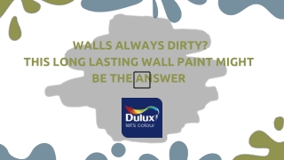 Walls Always Dirty This long lasting Wall Paint Might Be The Answer.