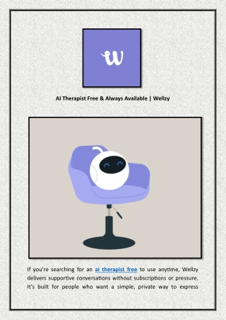 AI Therapist Free & Always Available | Wellzy