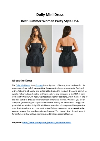 Dolly Mini Dress – Best Summer Women Party Style USA