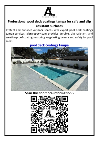 Professional pool deck coatings tampa for safe and slip resistant surfaces