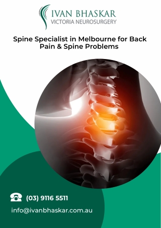 Spine Specialist in Melbourne for Back Pain & Spine Problems