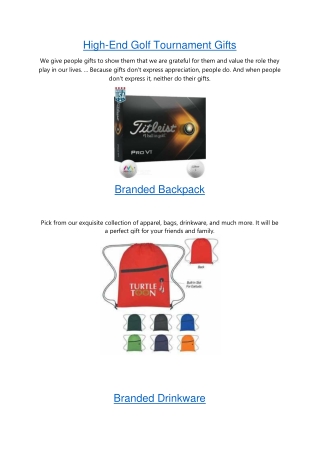 High-End Golf Tournament Gifts