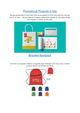 Promotional Products in Kits
