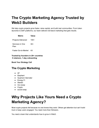 Crypto Marketing Agency for Web3, Token Launches & DeFi Growth