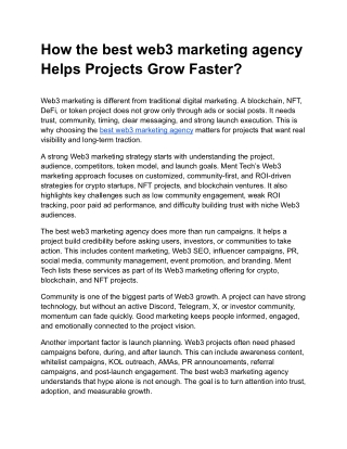 Best Web3 Marketing Agency - Ment Tech