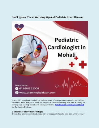 Warning Signs of Heart Problems in Children You Shouldn’t Ignore
