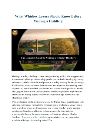 A Complete Whiskey Lover’s Guide to Distillery Experiences