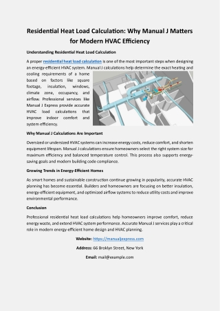 Residential Heat Load Calculation