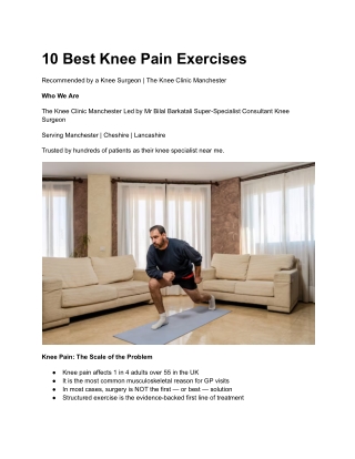 10 Best Knee Pain Exercises | Knee Surgeon Manchester — The Knee Clinic