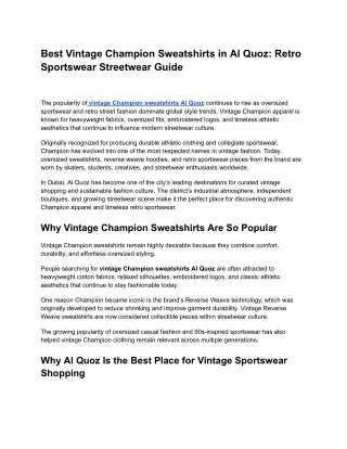 Best Vintage Champion Sweatshirts in Al Quoz_ Retro Sportswear Streetwear Guide