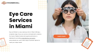 Eye Care Services Brickell: Comprehensive Vision Solutions for Healthy Eyes