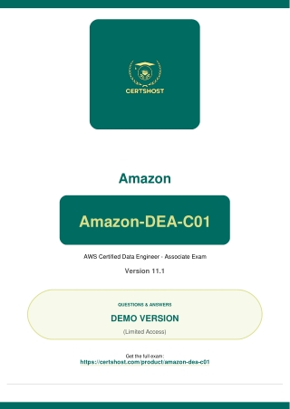 Amazon-DEA-C01 Questions Answers, Dumps PDF, Practice Test, Brain Dumps, Quiz