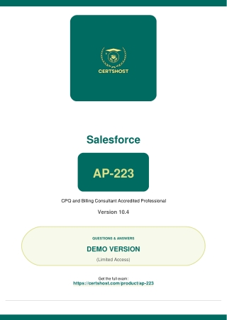 AP-223 Questions Answers, Dumps PDF, Practice Test, Brain Dumps, Quiz