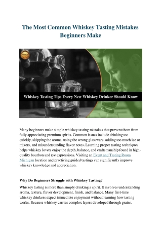 The Most Common Whiskey Tasting Mistakes Beginners Make | Beginners Tips