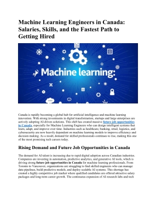 Machine Learning Engineers in Canada-Salaries,Skills, and the Fastest Path to Getting Hired