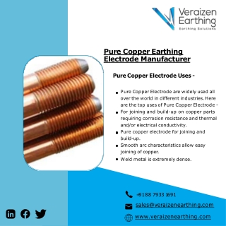 Copper Earthing Electrode |Pure Copper Earthing Electrode | GI Pipe In Strip |