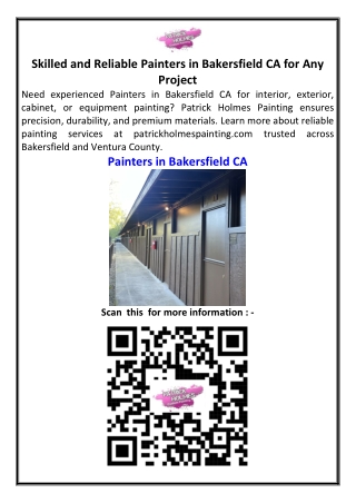 Skilled and Reliable Painters in Bakersfield CA for Any Project