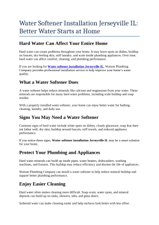 10- Water Softener Installation Jerseyville IL Better Water Starts at Home