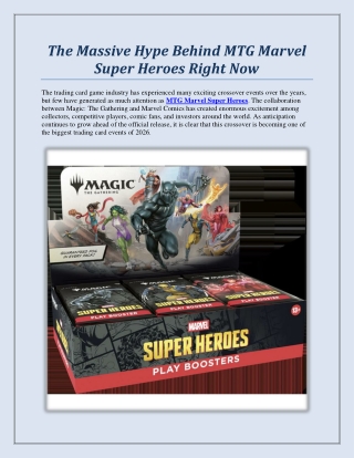The Massive Hype Behind MTG Marvel Super Heroes Right Now