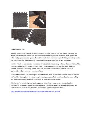 Rubber outdoor tiles