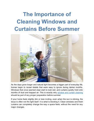 The Importance of Cleaning Windows and Curtains Before Summer