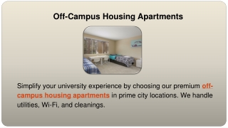 Off-Campus Housing Apartments