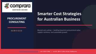 Procurement Consulting Services for Smarter Cost Strategies in Australia