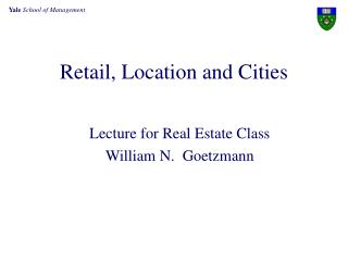 Retail, Location and Cities