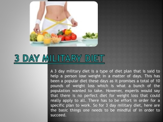 Three Day Military Diet