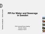 PPI for Water and Sewerage in Sweden