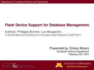 Flash Device Support for Database Management.