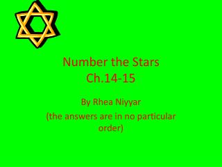 Number the Stars Ch.14-15