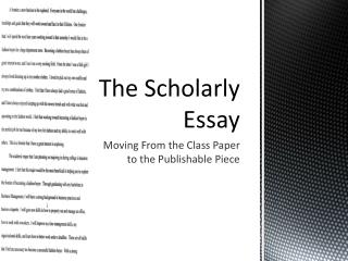 The Scholarly Essay