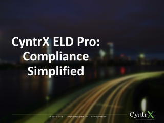CyntrX ELD Pro: Compliance Simplified