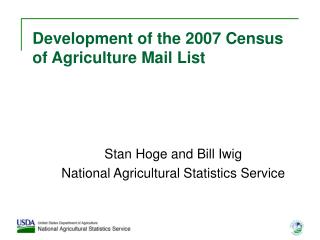 Development of the 2007 Census of Agriculture Mail List