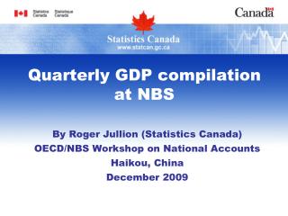 Quarterly GDP compilation at NBS