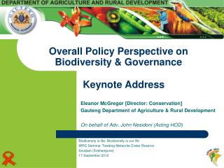 Overall Policy Perspective on Biodiversity & Governance