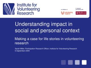 Understanding impact in social and personal context