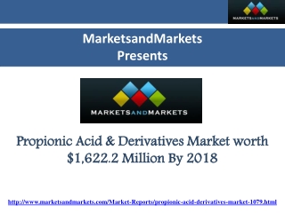 Propionic Acid and Derivatives Market-Global Trends and Fore