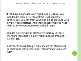 Lowering Blood Pressure With Simple Exercises