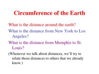Circumference of the Earth