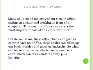 Why Should I Switch Office Chair With Yoga Ball Chair?